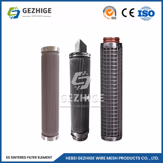 Gezhige Hersteller von gesinterten Drahtgeflecht-Metallfiltern 222 Schnittstelle gesinterte Drahtgeflecht-Filterelemente China 5 Um Edelstahl-Sintergeflecht-Filterelement